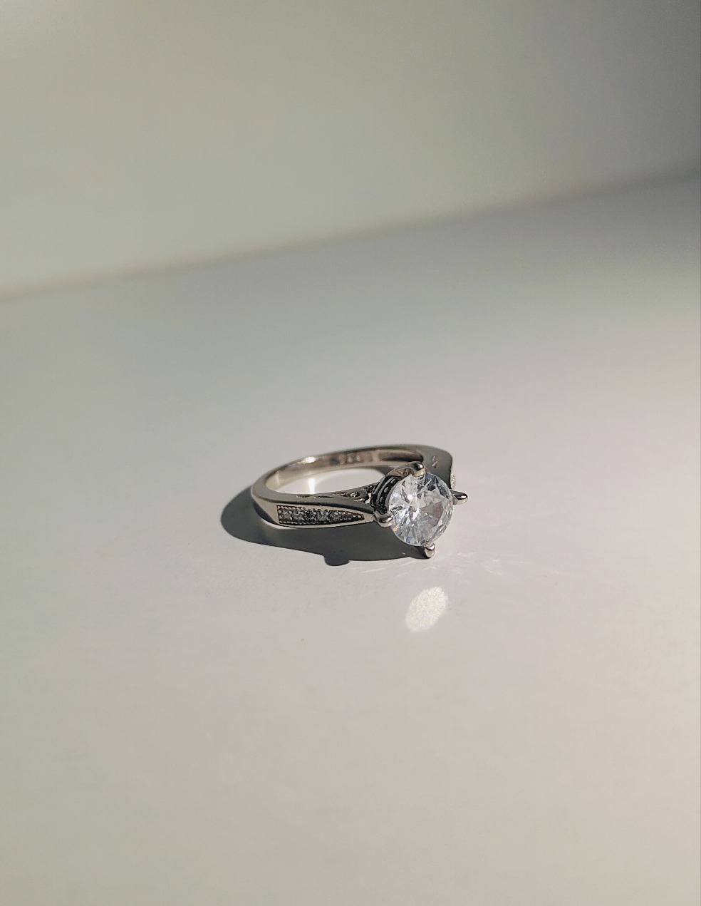 Silver diamond ring