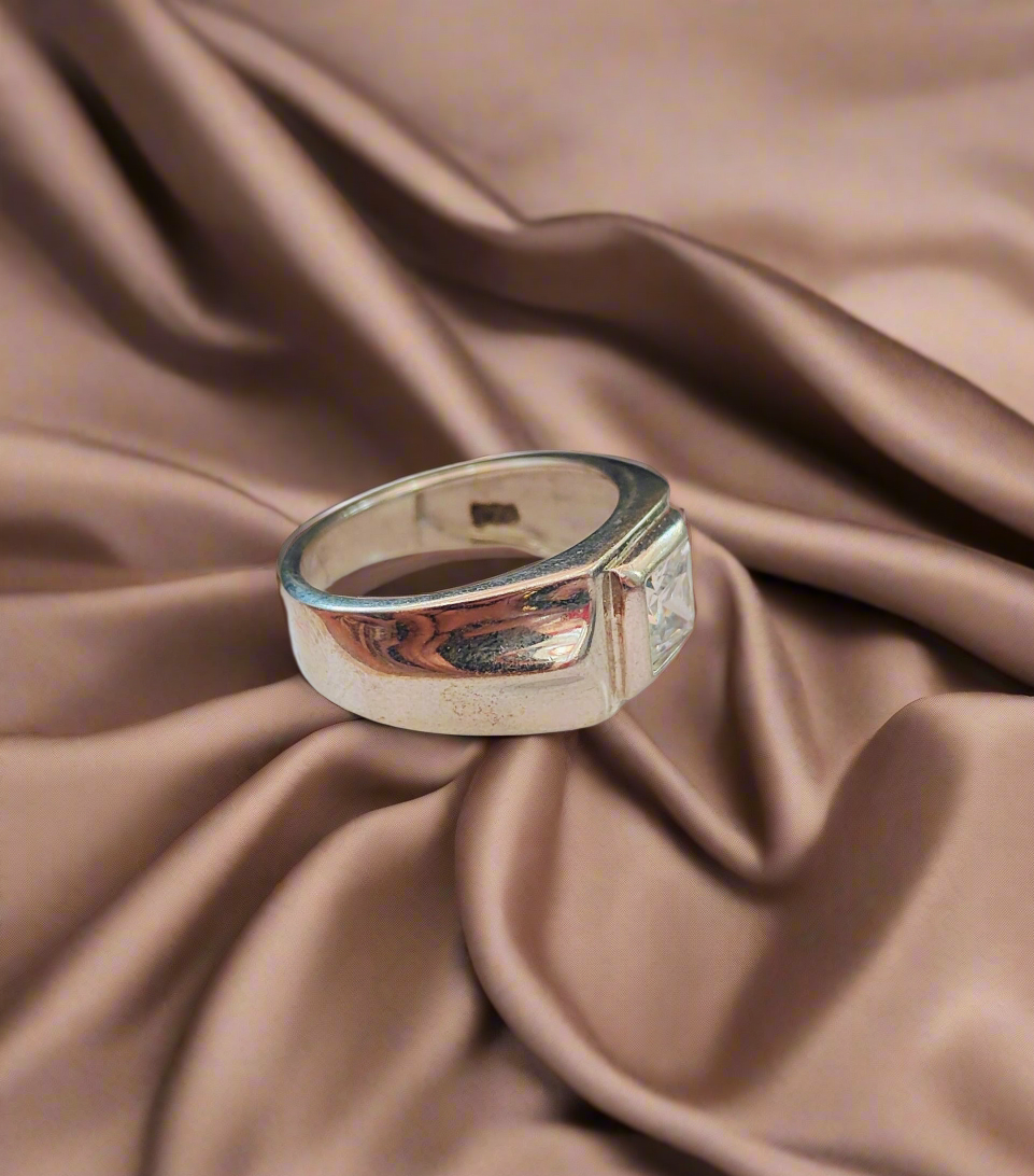 Silver men's ring