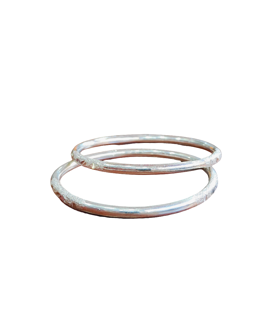 Silver plane bangles