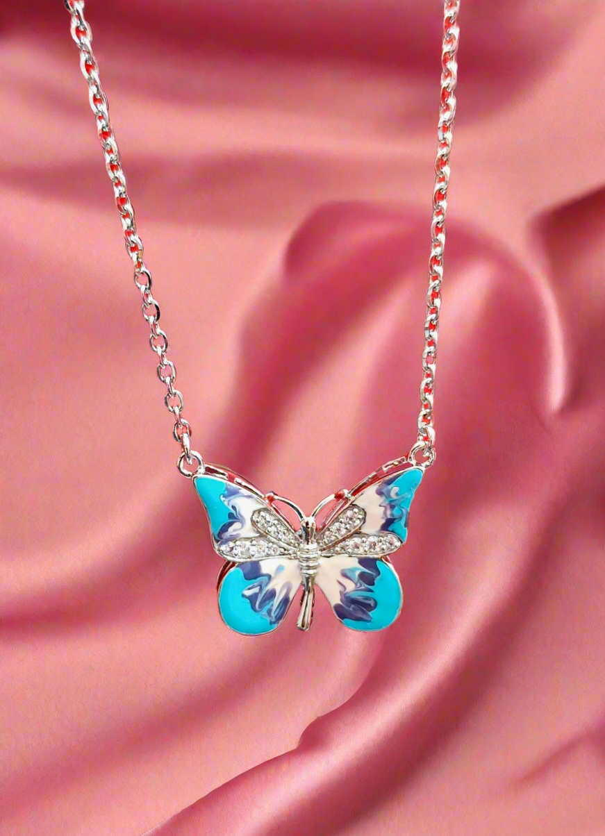 Silver 92.5 chain and butterfly pendent