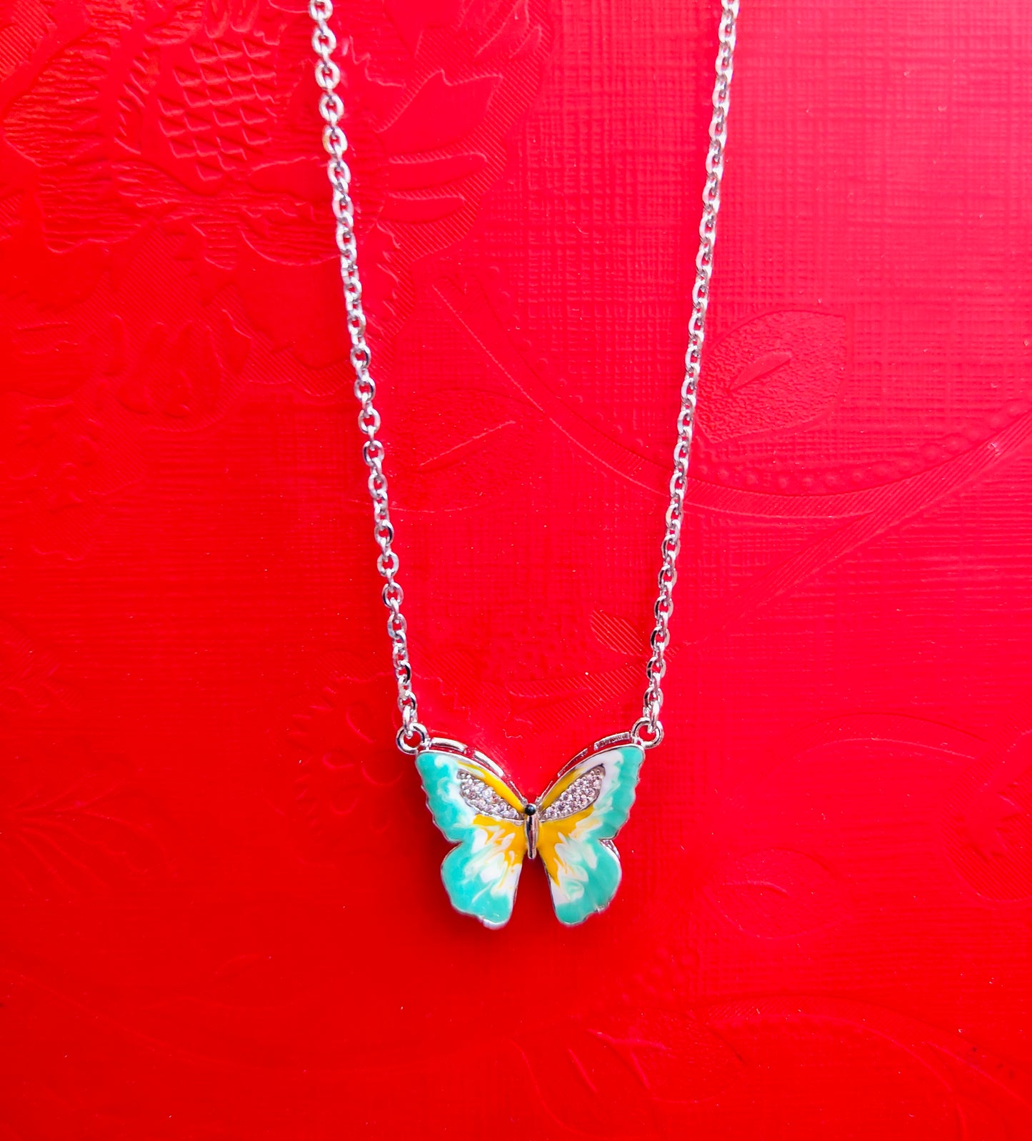 Silver 92.5 chain and butterfly pendant