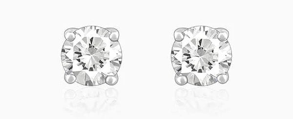 92.5 silver white diamond earrings